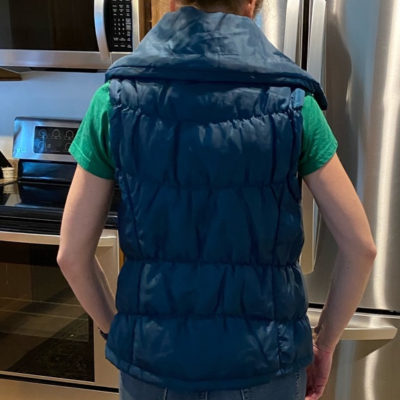 Laura Scott Teal Blue / Green Puffer Vest Zip Up Large - Picture 15 of 16